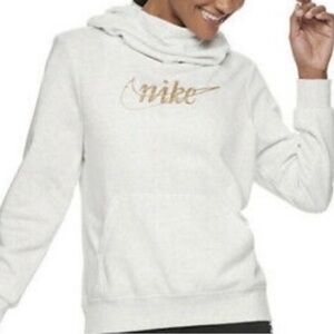 NWOT - Nike Women's Heather Gray and Gold Hoodie